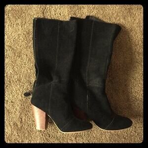 Matisse Black Suede and Leather Boots, 8